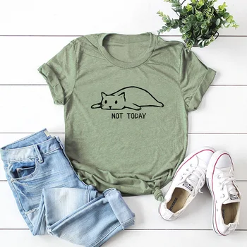 

Plus Size Harajuku Lovely Lazy Cat Letter Print Women T-shirt Cotton Short Sleeve O-neck Tshirt Female Tops Casual T Shirt Tees