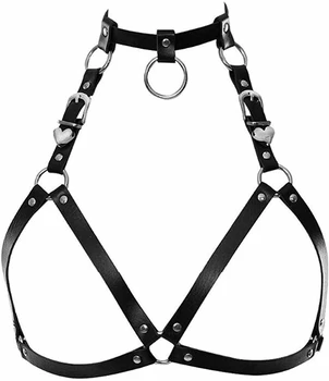 

Women's Punk Waist Belt Body Chain Faux Leather Harness Adjustable with Buckles and O-Rings