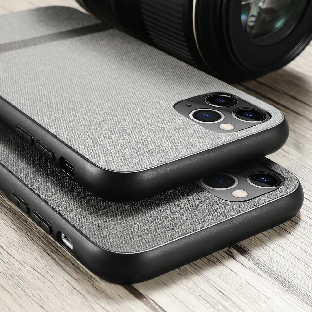 Мягкий чехол из ТПУ с текстурой ткани для iPhone 11 7 8 X 6 S Plus Холщовый силиконовый