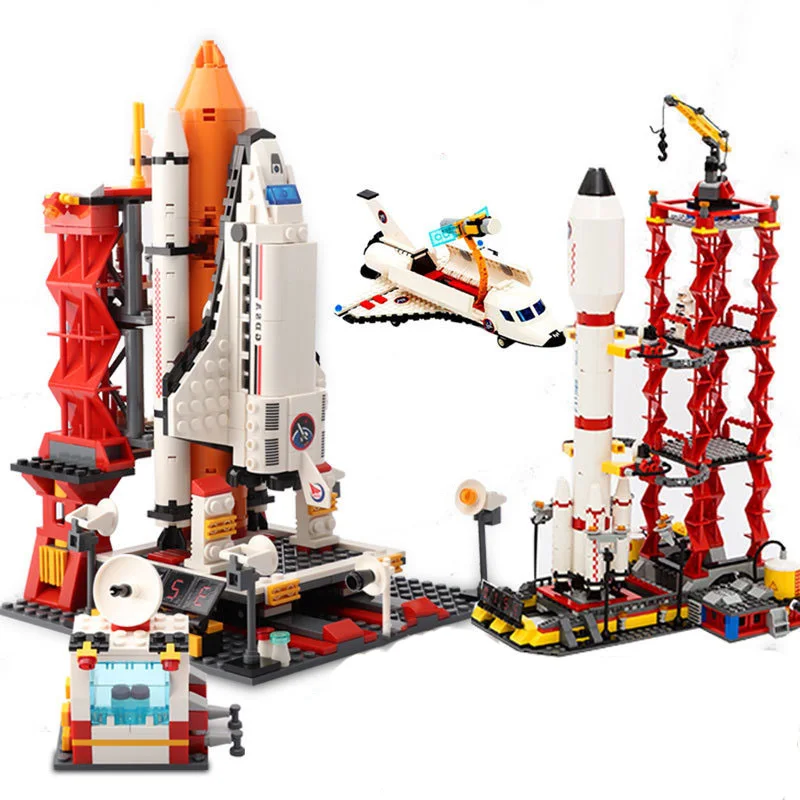 

Building Blocks Aerospace Series Launch Center Plastic Building Blocks Bricks Spacecraft Legoingly DIY Model Rocket Toys For Kid