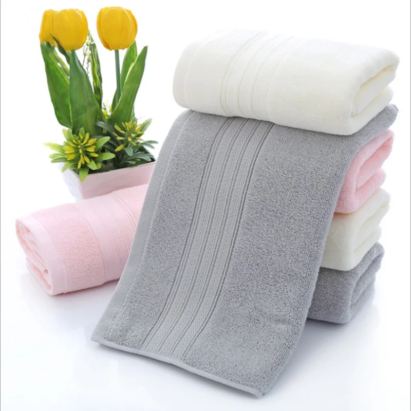 JAYQUERING New Thicken Soft Solid Color Adult Face Towel 35*73 Quick-Dry Hand Towel Cotton Towels Bathroom