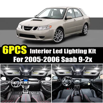 

For 2005-2006 Saab 9-2x Car Accessories 6pcs White Canbus No Error LED Interior Reading Dome Map Light Bulbs Kit