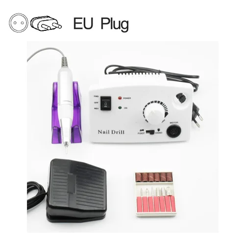 MG028 White EU Plug Аппарат для маникюра EUSC профессиональная 35000 об/мин Электрическая для ухода за ногтями сверлильный станок набор для акриловых гелевых ногтей - Цвет: MG028 White EU Plug