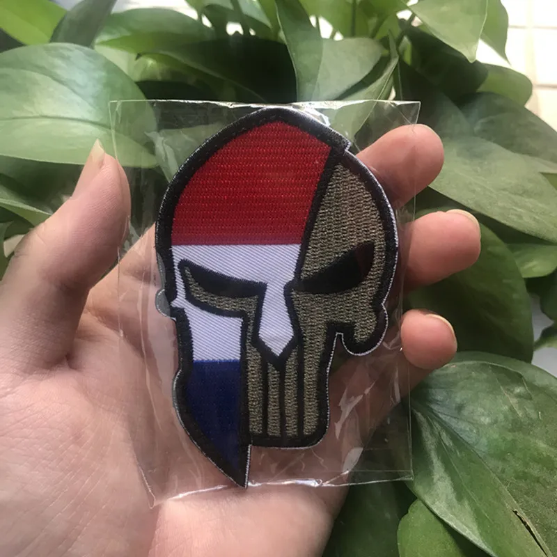 Netherlands-National-Flag-Molon-Labe-Embroidered-Patches-Military-Tactical-Dutch-PUNISHER-SPARTAN-HELMET-badges