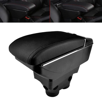 

CITALL Dual Layer Storage Box Armrest with Leatherette Padding ABS PU Leather Fit For Peugeot 208 2013 2014 2015 2016 2017 2018