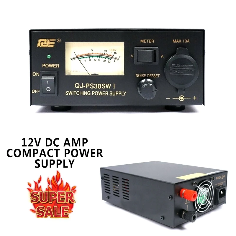 DC12V Ампер компактный Питание Шум Управление Ham Радио переключение QJE PS-30SWI