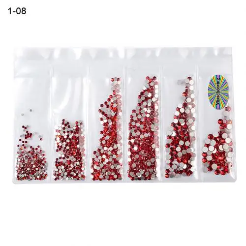 8 6 размер DIY Блестящие Стразы Блестки для нейл Арта(искусство украшения ногтей) наклейки смешанный Маникюр украшения DIY Советы Дизайн ногтей украшения зеркальный блеск - Цвет: 8