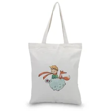 Маленький принц, серийная Холщовая Сумка, на заказ, печать логотипа, текст, ежедневное использование, сделай сам, экологическая многоразовая хозяйственная сумка, рециркулирующая сумка