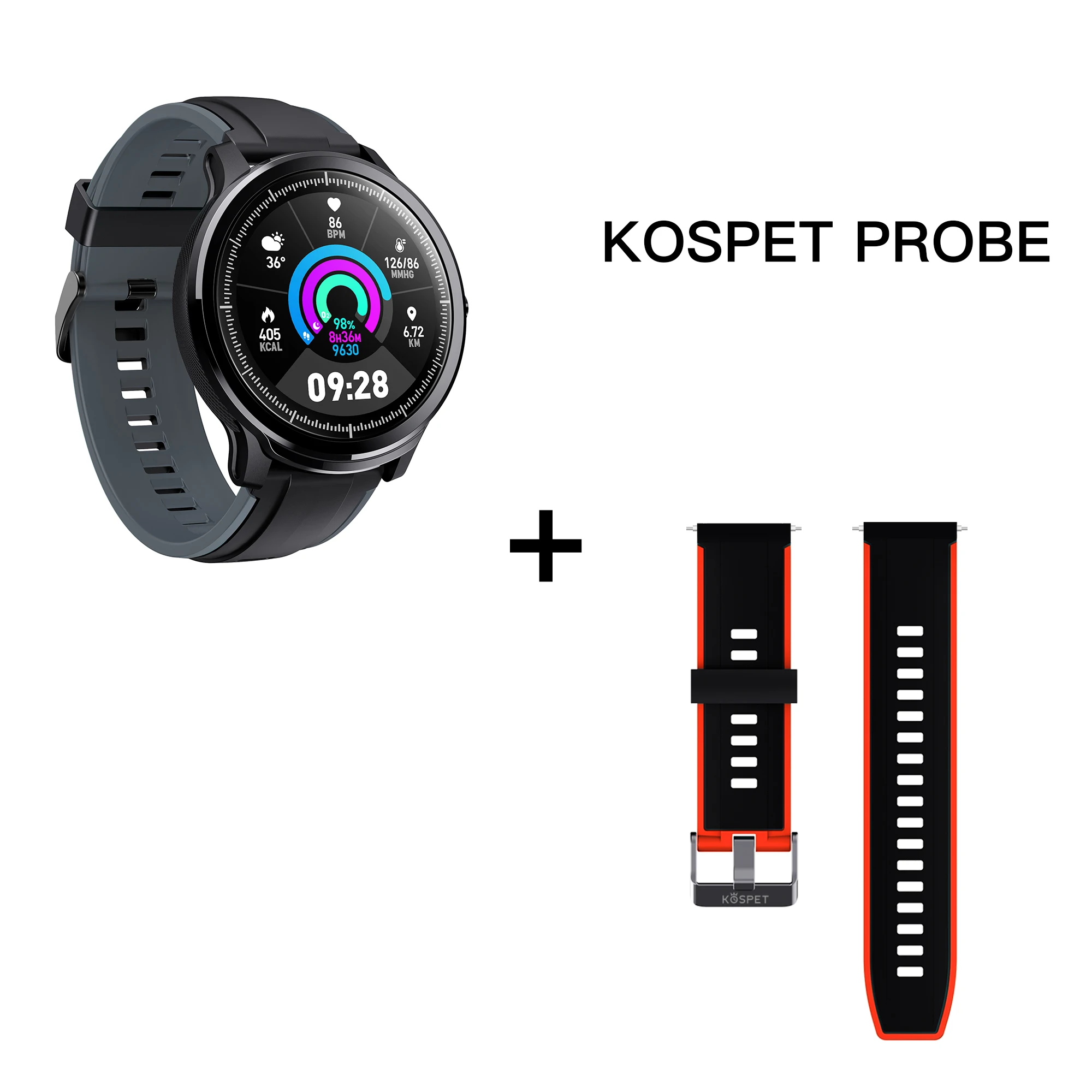 KOSPET PROBE IP68 Водонепроницаемые плавательные умные часы 1,3 дюймов bluetooth сердце редкие спортивные кровяное давление кислород 250 мАч батарея