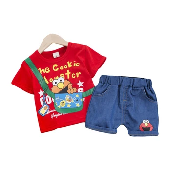 

New Summer Short Sleeve Children Fashion Clothing Baby Boys Girls Cartoon T Shirt Shorts 2Pcs/sets Kids Clothes Infant Tracksuit