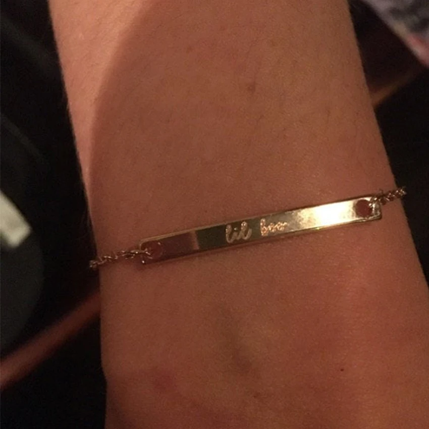 Dianshangkaituozhe персонализированные имя браслет Детские имя настройки мама jewelry браслет из нержавеющей стали розового золота