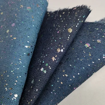 

Denim Jean Cotton Fabric Colorful Dots Bronzed Shirt Patches Denim For Bag Shoe Trousers Craft And dress