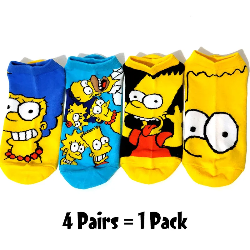 4 Pairs-8 4 пар/упак. Новые мужские носки хлопковые с забавным рисунком для семьи новые милые носки до лодыжки забавные счастливые носки с животными женские Тапочки - Цвет: 4 Pairs-8
