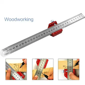 

Aluminum Alloy 300mm Scale CX300-2 Scribe Tape Woodworking Scratcher Ruler
