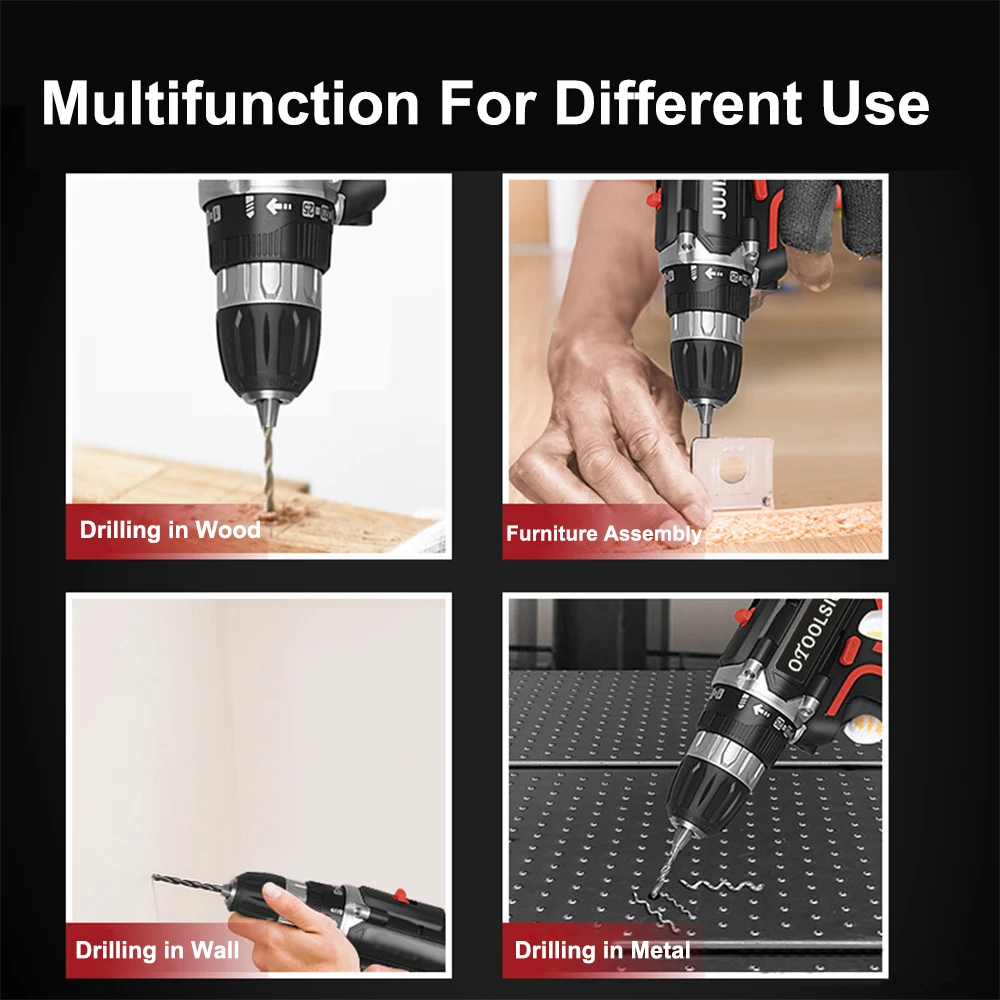 21V Variable Speed Electric Screwdriver Cordless Screwdriver Power Tools Drill Electric Screwdriver Drill With Drill Accessories (10)