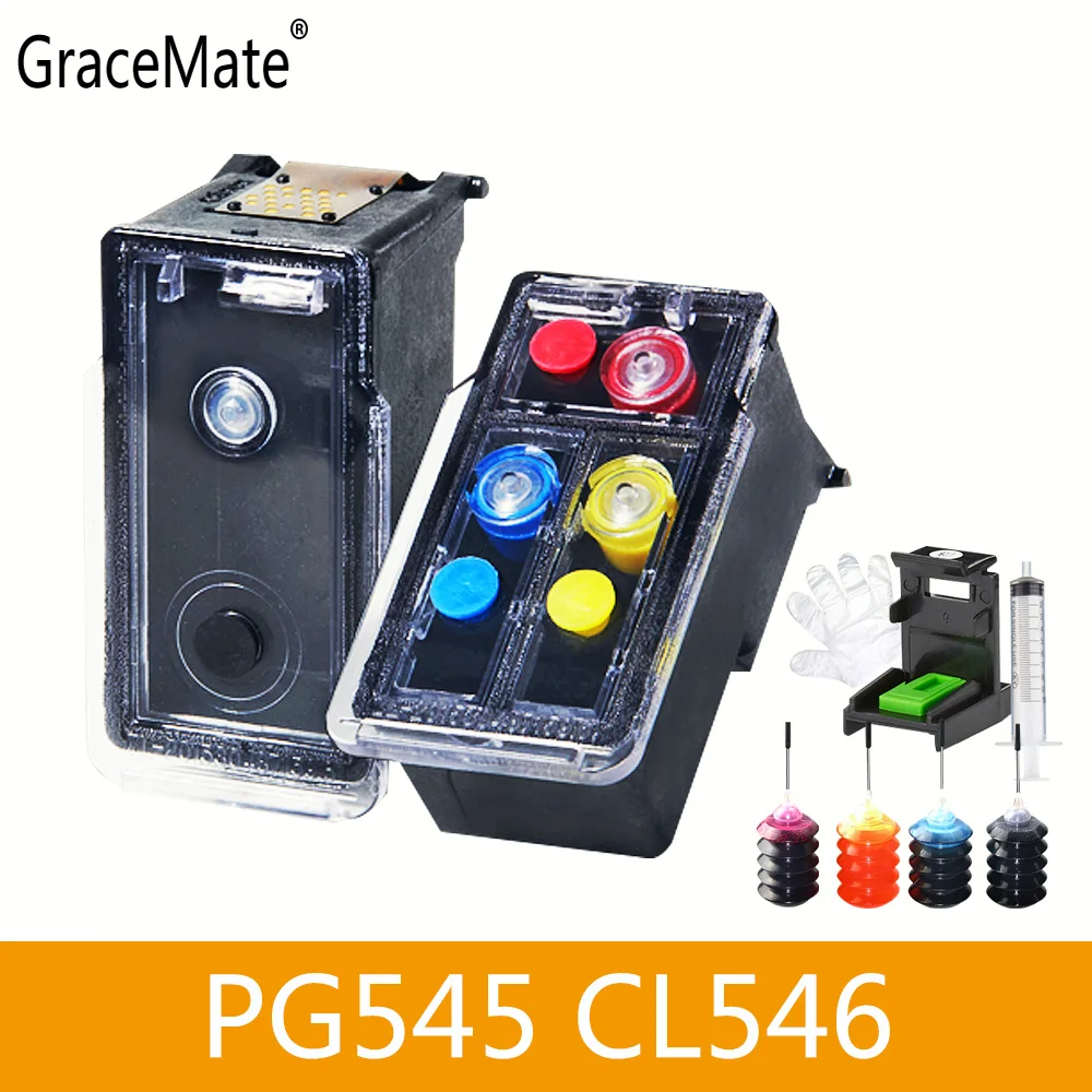 

GraceMate Refillable 545 546 XL Ink Cartridge Replacement for Canon PG545 CL546 for Pixma MG3050 2550 2450 2550S 2950 MX495