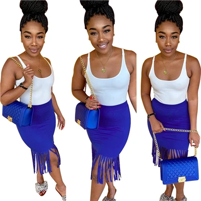 blue skirt Adogirl флуоресцентный женской зеленной обуви с кисточкой подол Для женщин Повседневная юбка средней длины большие размеры, S-3XL вечеринка Bodycon Club тонкой шёлковой сеткой для Однотонная юбка - Цвет: blue skirt