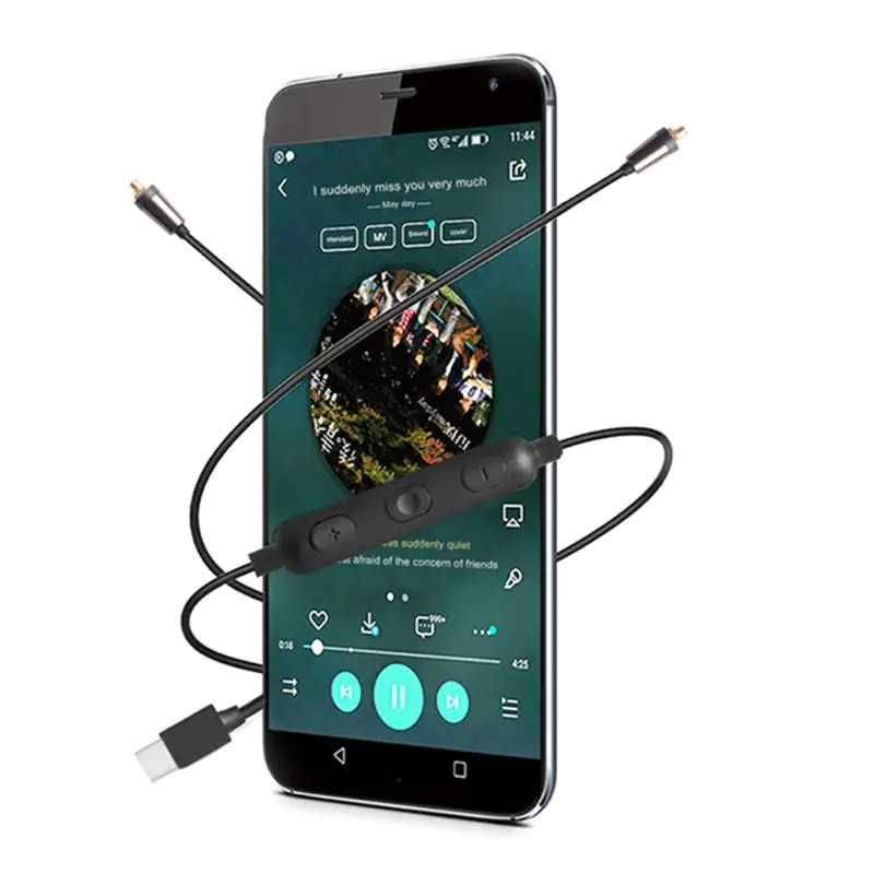 Тип-c MMCX кабель для наушников для SHure SE215/315/535/846 с микрофоном для huawei NOkia