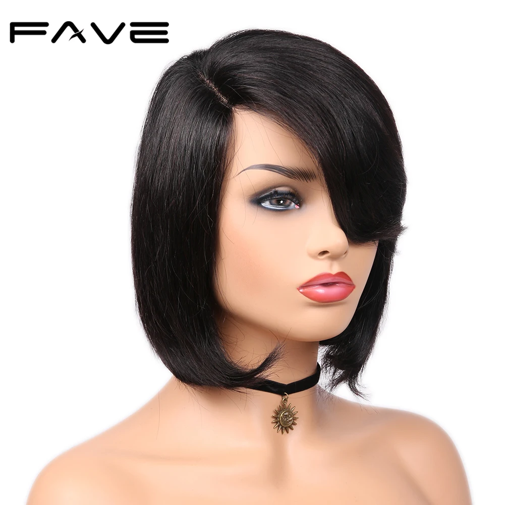 FAVE Pixie Cut Wig Bob Lace Front Wigs Short Bob Wig Lace Part Brazilian Human Hair Wigs For Black Women Pre plucked Lace Wig