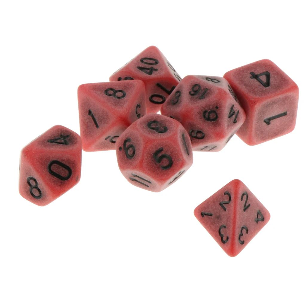 Pack of 7 Polyhedral Dices Table Board Games Party KTV for Dungeon and Dragons Polyhedral Dice Games DND Dice Set Kids Math Toys