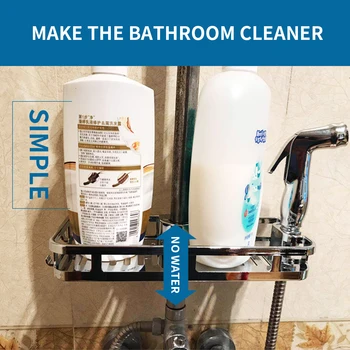 

Removable Stand Lifting Rod Tray Anti Bacteria Bathroom Storage Rack Organizer Soap Holder Home Decor Shower Shelf No Drilling