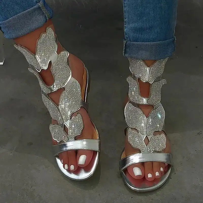bling slip on sandals