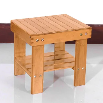 

Children Bench Stool Bamboo Wood Color Living Room Bed Room FurnitureLow Shoes, Stool, Adult Living Room Children Summer Cool