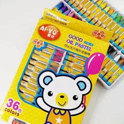 Ensemble de peinture à l'huile Pastel pour enfants, 12/18/24/36 couleurs, pinceaux de dessin animé, fournitures d'art Pastel, ensemble de stylos de couleur, cadeaux pour enfants 