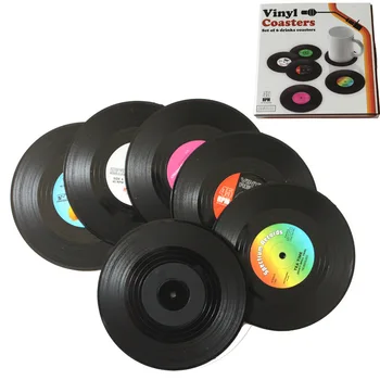 

music Vinyl Records coffe Mat Pad Table Placemat Stand for Mugs Cup Holder Coaster Heat-resistant Cup Coasters Plastic