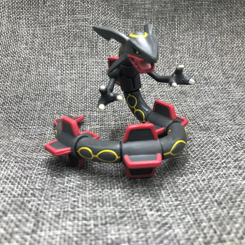 Аниме фигурки героев мультфильмов Rayquaza черного и зеленого цвета 7 см большой
