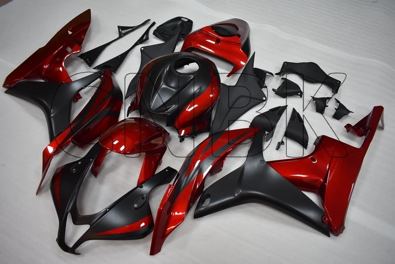 INJECTION mold Для CBR 600 RR 2008 наборы для тела CBR 600RR 07 материя черный жемчуг красный кузов CBR600 RR 2007-2008 Обтекатели - Цвет: INJECTION mold