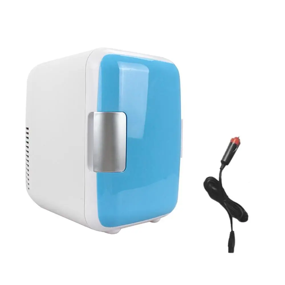 Компактный размер 4л автомобильные холодильники Ультра тихий низкий уровень шума автомобильные мини-холодильники морозильная камера охлаждающая нагревательная коробка холодильник - Цвет: blue