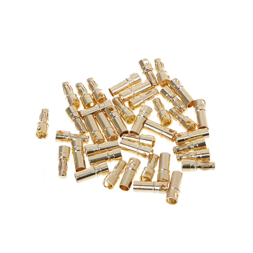

Drop Ship 20 Pairs 40 Pcs 3.5mm Gold-plated Bullet Banana Plug Connector for RC Battery