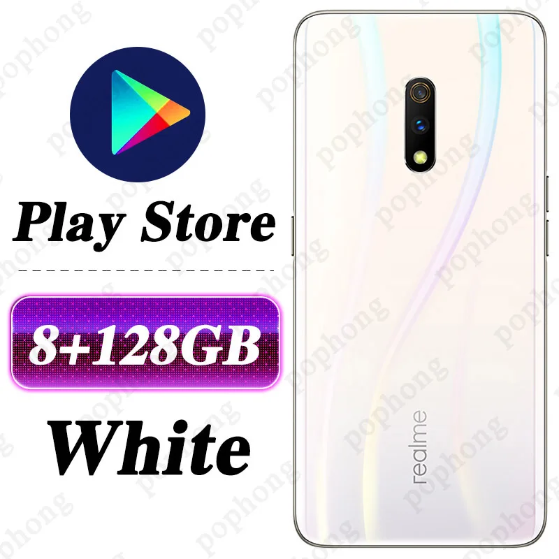 8G 128G White Realme X мобильный телефон 6,53 дюймовый полноэкранный AMOLED Snapdragon 710 разблокировка на экране всплывающая камера - Цвет: 8G 128G White