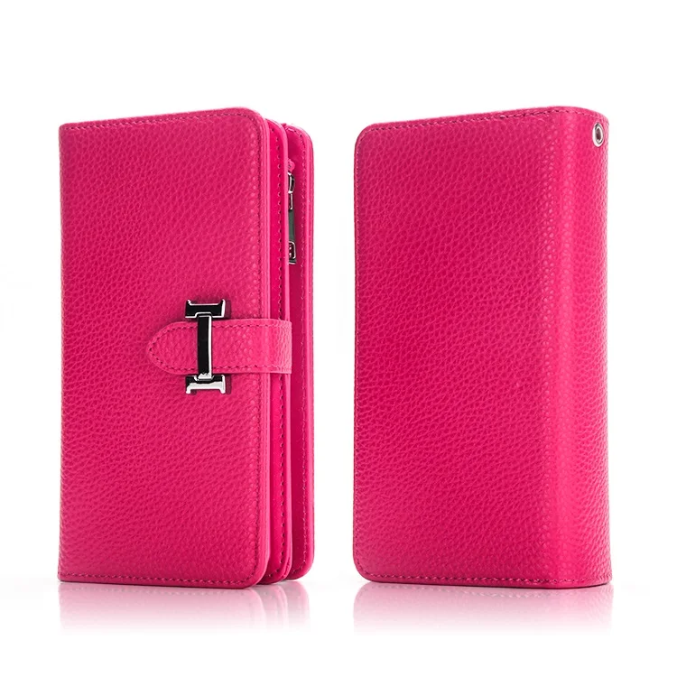 Rose Чехол-книжка из искусственной кожи для iphone 7, 6, 6 S, 8 Plus, 2 в 1, многофункциональный чехол-бумажник для iphone 11 pro, X, XS, Max, XR, съемная сумка для телефона - Цвет: Rose
