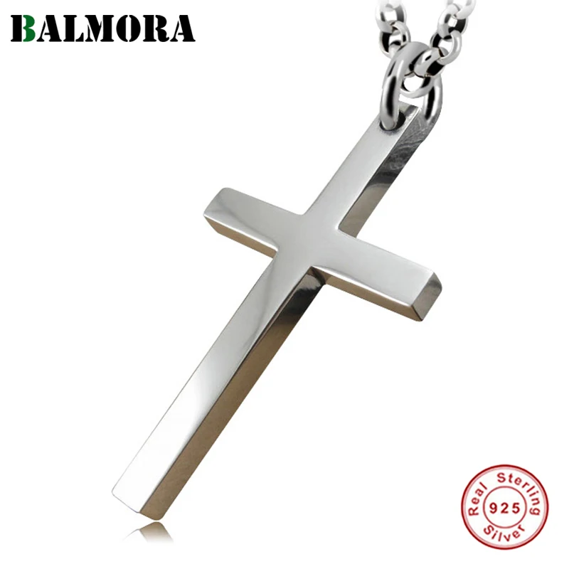 BALMORA Стерлинговое Серебро 925 пробы винтажный кулон в форме Креста с Иисусом для ожерелья для женщин мужчин христианский панк Модные ювелирные изделия аксессуары