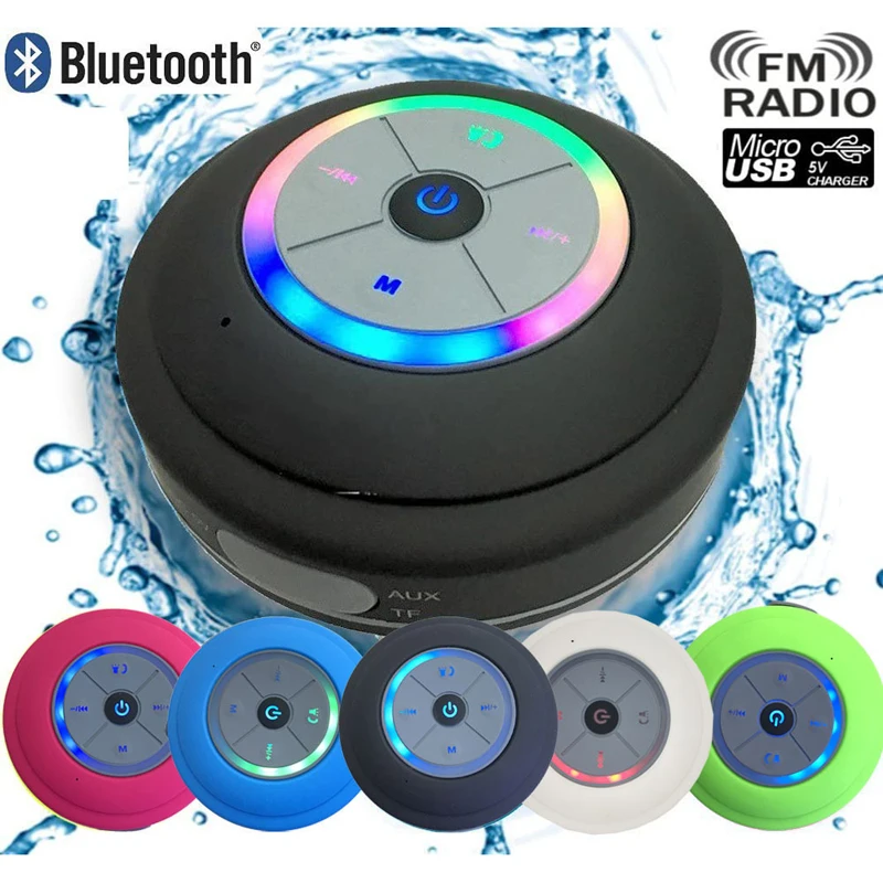 Портативная Водонепроницаемая Bluetooth-Колонка со светодиодной подсветкой для