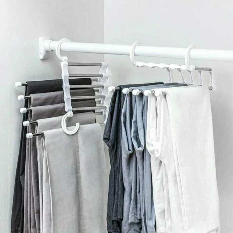 Smart Clothes Hanger Space saving Adjustable Stainless Steel Pants Scarf