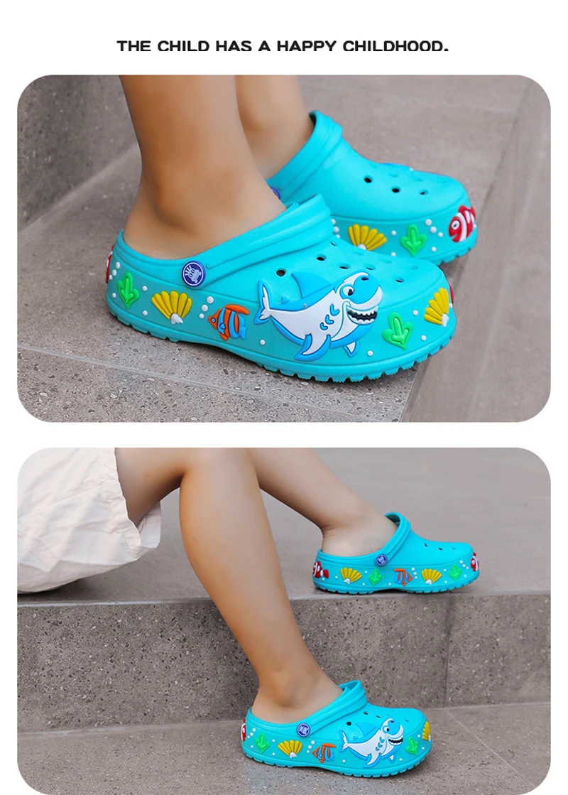 Children Summer Cartoon Sandals Quick-Dry Beach Kids Clogs Slippers Light-weight Wear-resistant Boy Girl Slip-on Shoes girl princess shoes