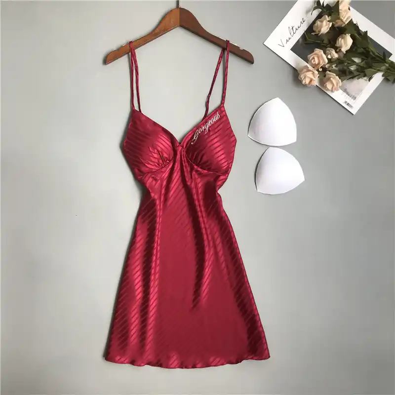 burgundy night dress
