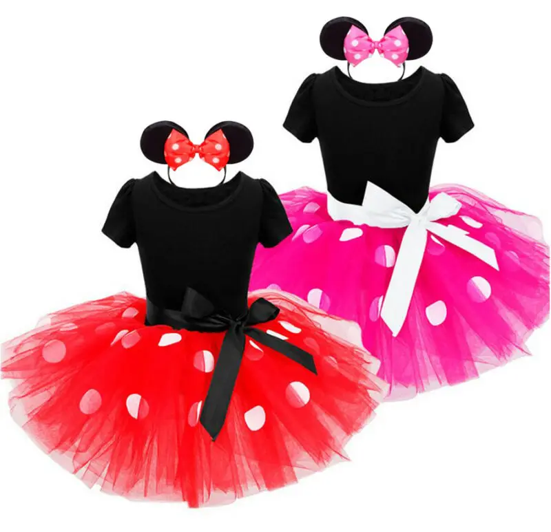 

Fancy Kids Dresses for Girls Birthday Halloween Cosplay Cartoon Minnie Mouse Dress Up Child Costume Baby Girls Kids 2 6T Wear