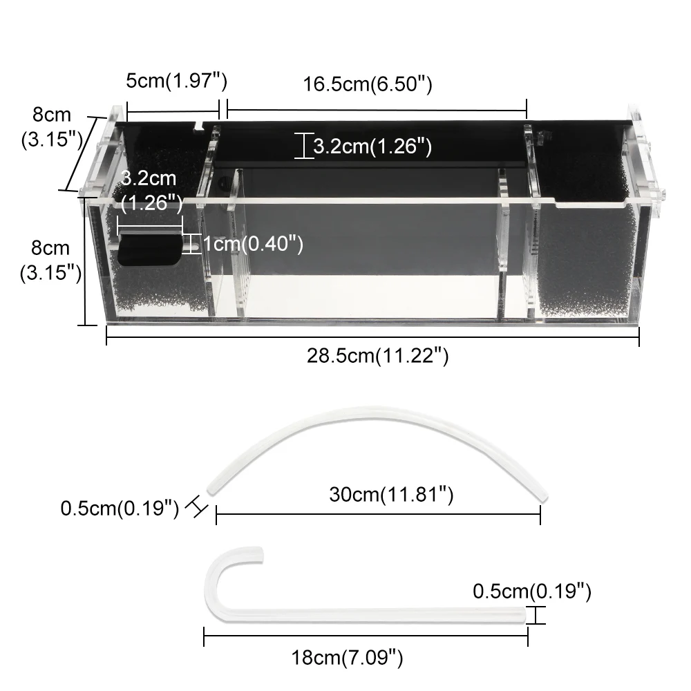 Senzea акриловый аквариум фильтр коробка с стерилизацией увеличить кислородные фильтры для воды внешний повесить на фильтр коробка - Цвет: 4 Grids M Filter box