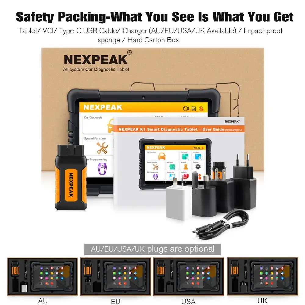 NEXPEAK K1 Pro OBD2 Car Diagnostic Scanner Tool for Auto ABS Airbag Oil EPB DPF Reset Obd 2 Bluetooth All System Car Diagnostics