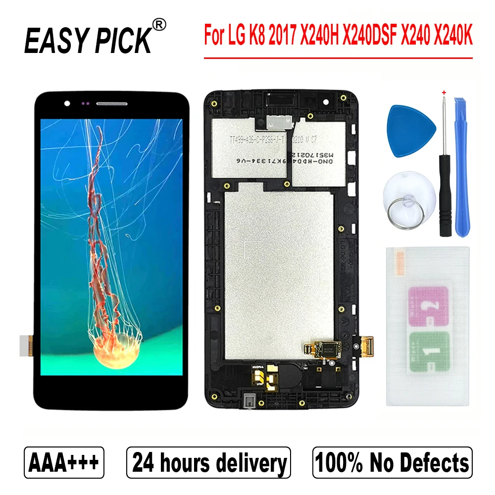 Najtaniej Dla LG K8 2017 Dual X240H X240DSF X240 X240K X240I PP2 wyświetlacz LCD montaż digitizera ekranu dotykowego dla K8 Novo 2017 Dual X240DS