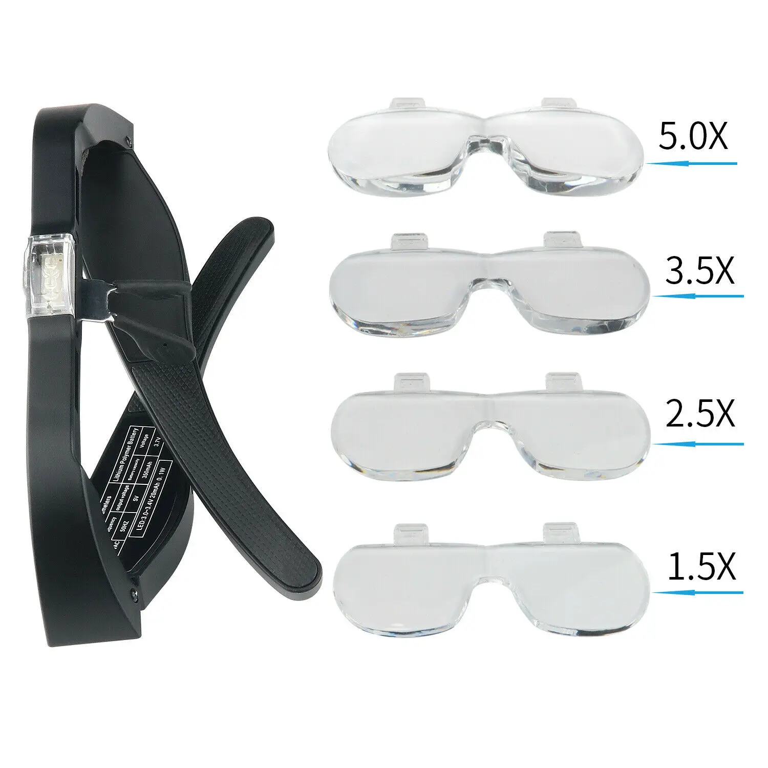 

1.5X 2.5X 3.5X 5.0X LED Lighting Glasses Magnifier Tattoo Beauty Surgical Magnifying Glass Binoculars Dental Loupes