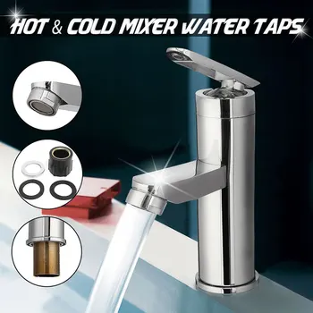 

Wash Basin Faucet Two Hole Single Handle Hot&Cold Mixer Water Taps Bathroom Kitchen Wash Faucet