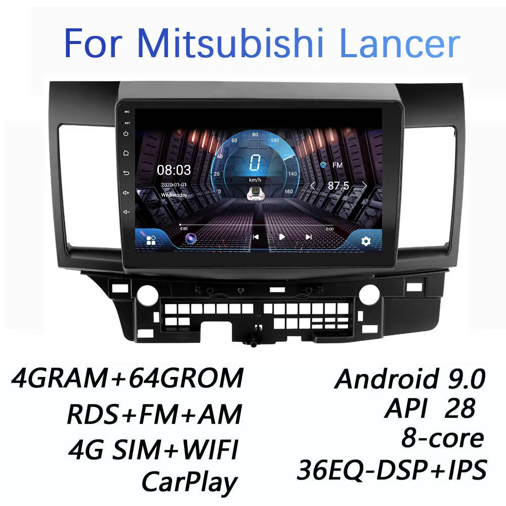 4GRAM+64G DSP 2 din Android 9.0 4G NET Car Radio Multimedia Video Player for Mitsubishi Lancer 2008 2016 WiFi BT carplay|Car Multimedia Player| - AliExpress