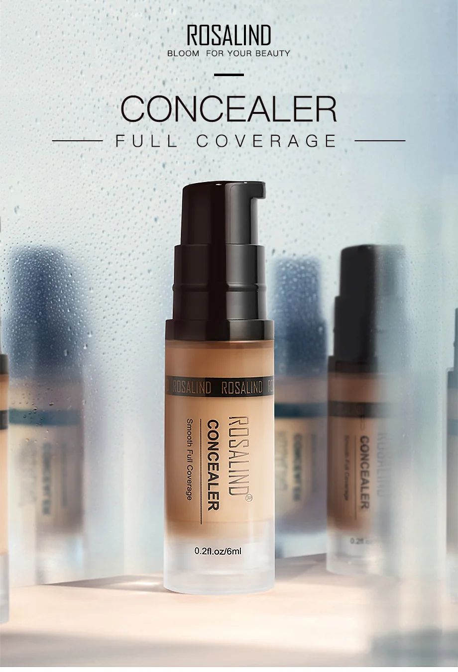 ROSALIND Concealer Corrector 6ml 6 Colors Full Coverage Long Wearing Cosmetics For Face Contouring Makeup Facial Corrector