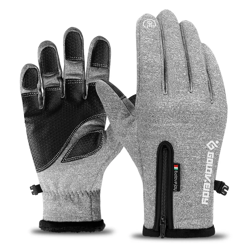 Зимние мужские и женские лыжные водонепроницаемые спортивные флисовые сенсорные перчатки с защитой от ветра, теплые женские Лыжные рукавицы для сноуборда и снегохода - Цвет: Color 1
