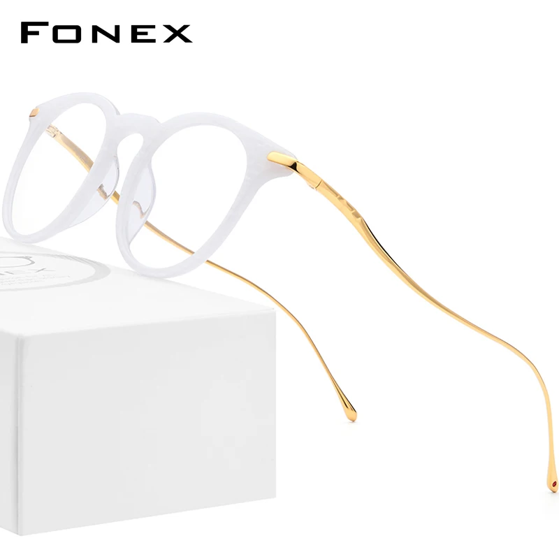

FONEX Очки мужские и женские в винтажном стиле, из титана и ацетата